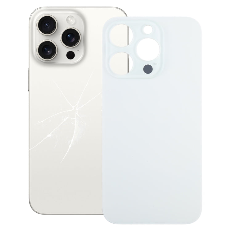 For iPhone 15 Pro Easy Replacement Big Camera Hole Glass Back Battery Cover(White) -  by buy2fix | Online Shopping UK | buy2fix