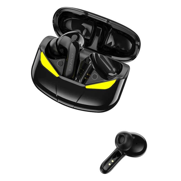 awei T35 Bluetooth V5.0 Ture Wireless Sports Game Dual Mode IPX5 Waterproof TWS Headset with Charging Case (Black) - TWS Earphone by awei | Online Shopping UK | buy2fix