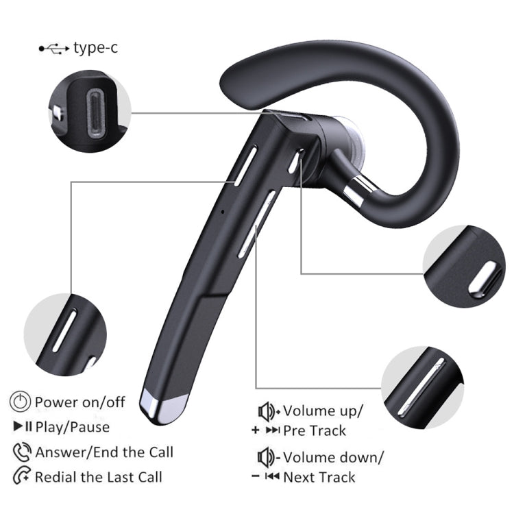 YYK-520 Single Rotatable Earhook Noise Cancelling Wireless Bluetooth Earphone, Specification: Simplified Version - Bluetooth Earphone by buy2fix | Online Shopping UK | buy2fix