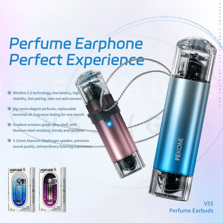 WEKOME V55 Fragrance Wireless Bluetooth Earphone (Gradient Blue) - Bluetooth Earphone by WK | Online Shopping UK | buy2fix