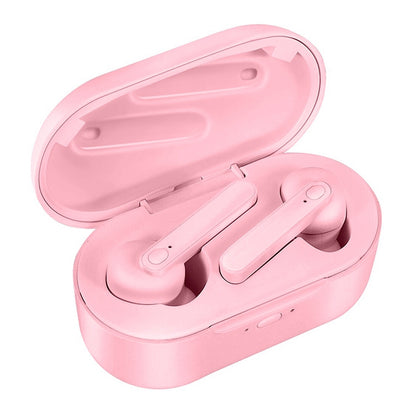 DT-5 IPX Waterproof Bluetooth 5.0 Wireless Bluetooth Earphone with Magnetic Charging Box, Support Call & Power Bank Function(Pink) - Bluetooth Earphone by buy2fix | Online Shopping UK | buy2fix