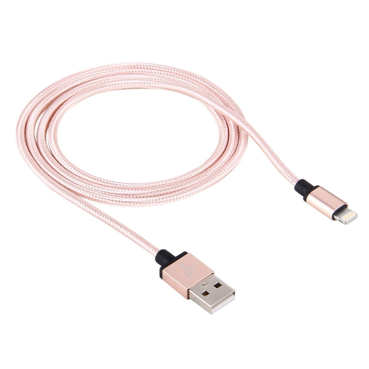 1m Woven Style Metal Head 58 Cores 8 Pin to USB 2.0 Data / Charger Cable(Pink) - Normal Style Cable by buy2fix | Online Shopping UK | buy2fix