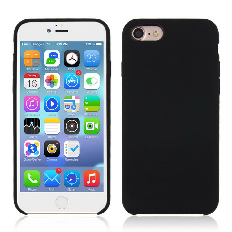 For iPhone SE 2020 & 8 & 7 Pure Color Liquid Silicone + PC Shockproof Defender Case(Black) - More iPhone Cases by buy2fix | Online Shopping UK | buy2fix