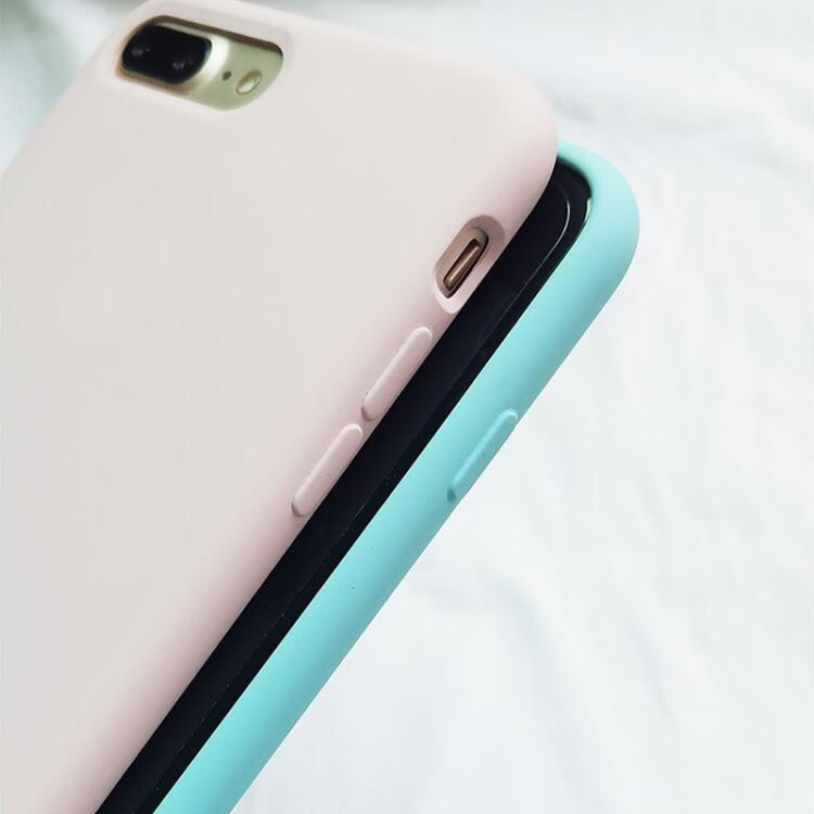 Pure Color Liquid Silicone Case for iPhone 8 Plus & 7 Plus(Mint Green) - More iPhone Cases by buy2fix | Online Shopping UK | buy2fix