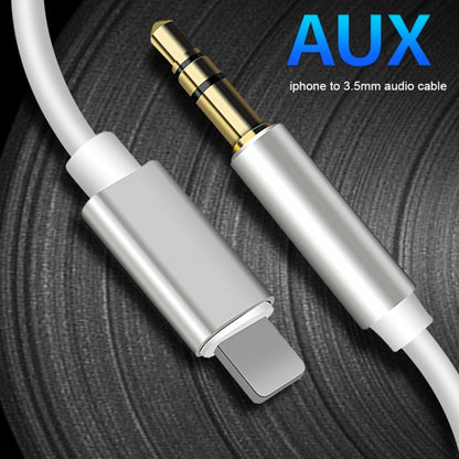 8 Pin to 3.5mm AUX Audio Adapter Cable, Length: 1m (White) - Video & Audio Cable by buy2fix | Online Shopping UK | buy2fix