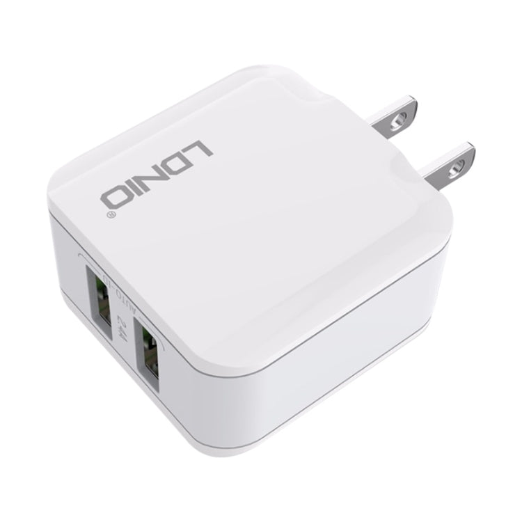 LDNIO A2201 2.4A Dual USB Charging Head Travel Direct Charge Mobile Phone Adapter Charger With Micro Data Cable (US Plug) - USB Charger by LDNIO | Online Shopping UK | buy2fix