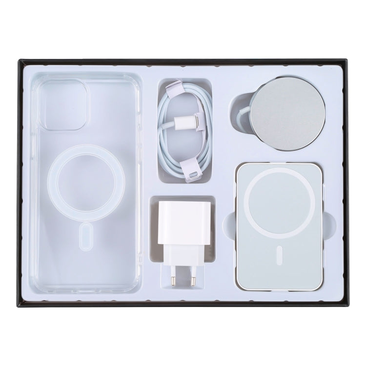 5 in 1 Data Cable + Travel Charger + Wired / Wireless MagSafe Magnetic Wireless Charger + MagSafe Magnetic Phone Case Digital Gift Box Set for iPhone 12 Pro, EU Plug(Black) - Apple Accessories by buy2fix | Online Shopping UK | buy2fix