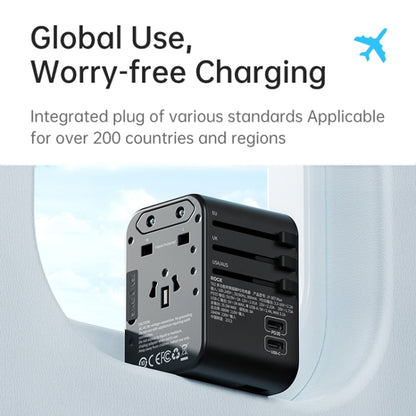 ROCK T62 35.5W Global Travel Multifunctional Plug PD Charger Power Adapter(Black) - Plug Adaptor by ROCK | Online Shopping UK | buy2fix