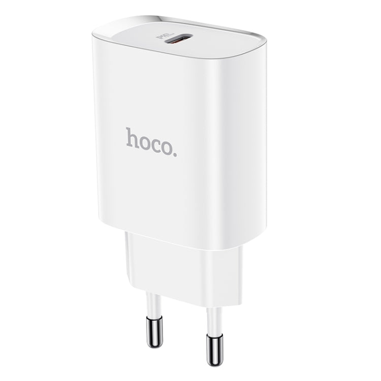 hoco N14 PD 20W Single Port Smart Travel Charger Power Adapter, EU Plug(White) - Apple Accessories by hoco | Online Shopping UK | buy2fix