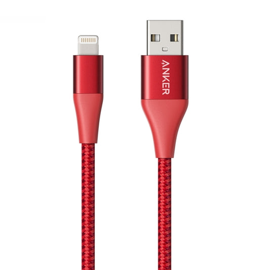 ANKER A8452 Powerline+ II USB to 8 Pin Apple MFI Certificated Nylon Pullable Carts Charging Data Cable, Length: 0.9m(Red) - Apple Accessories by ANKER | Online Shopping UK | buy2fix