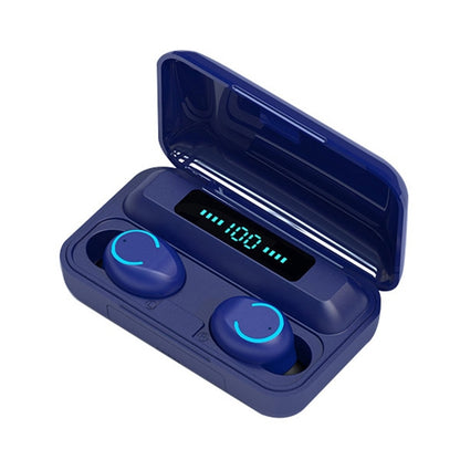 F9-9 TWS CVC8.0 Noise Cancelling Bluetooth Earphone with Charging Box, Support Touch Lighting Effect & Three-screen LED Power Display & Power Bank & Mobile Phone Holder & HD Call & Voice Assistant(Dark Blue) - TWS Earphone by buy2fix | Online Shopping UK | buy2fix