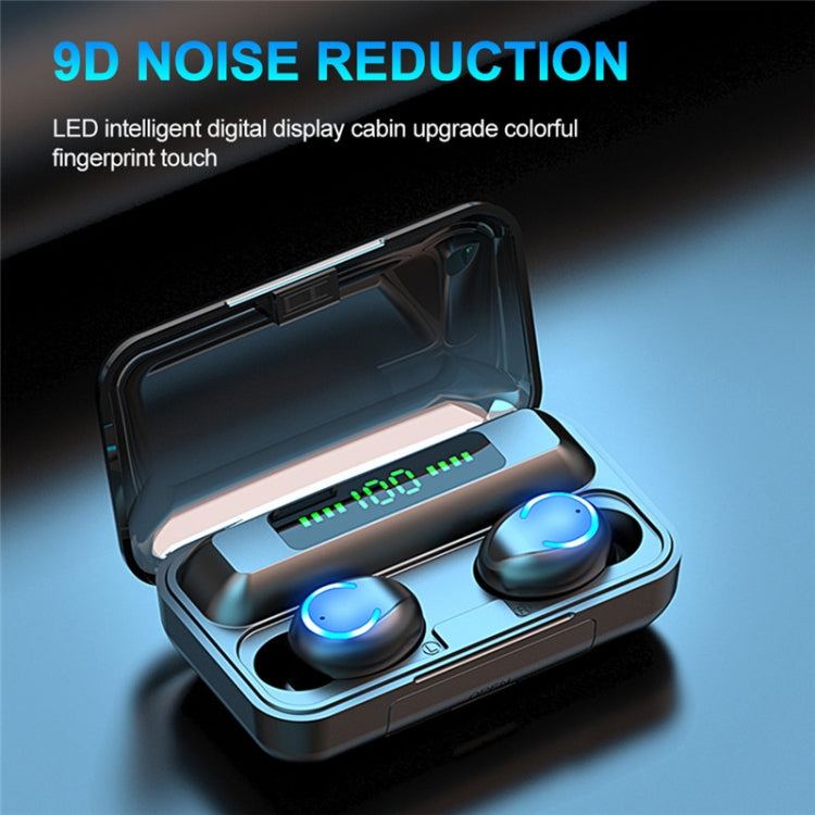 F9-9 TWS CVC8.0 Noise Cancelling Bluetooth Earphone with Charging Box, Support Touch Lighting Effect & Three-screen LED Power Display & Power Bank & Mobile Phone Holder & HD Call & Voice Assistant(Dark Blue) - TWS Earphone by buy2fix | Online Shopping UK | buy2fix