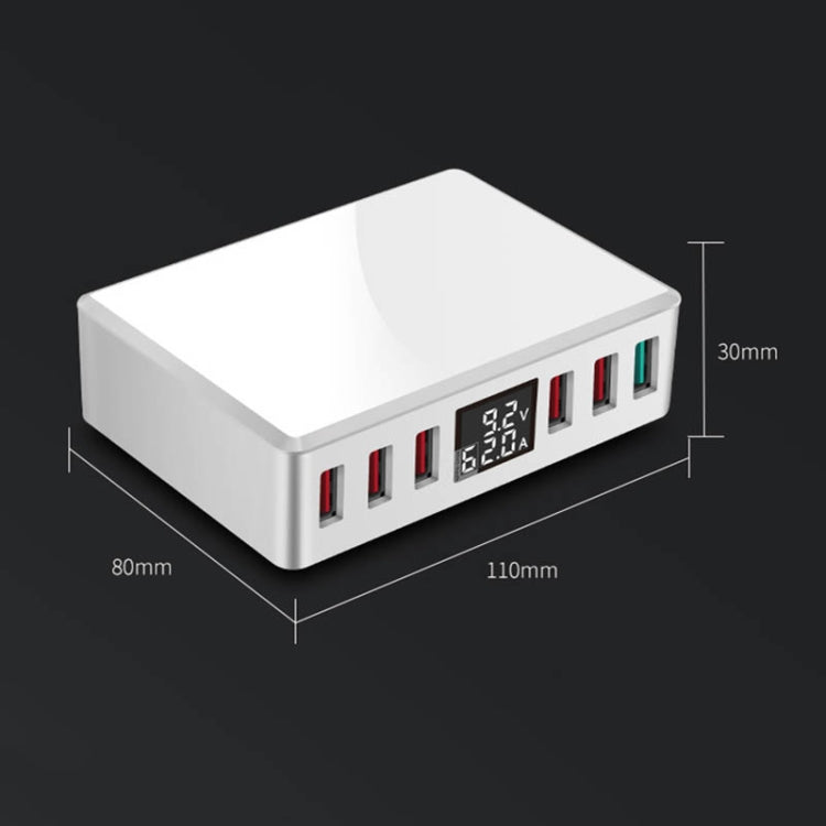 WLX-T9+ 40W 6 In 1 Multi-function Mini Smart Digital Display USB Charger(White) - Multifunction Charger by buy2fix | Online Shopping UK | buy2fix