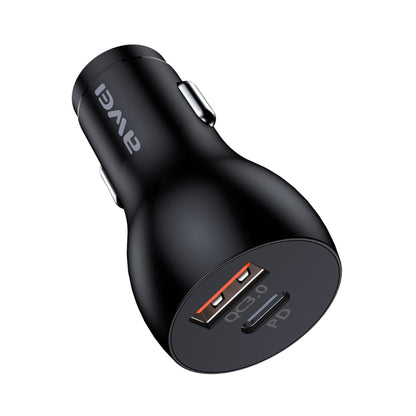 awei C-822 18W PD 8 Pin + 18W QC 3.0 USB Interface Car Charger(Black) - Car Charger by awei | Online Shopping UK | buy2fix