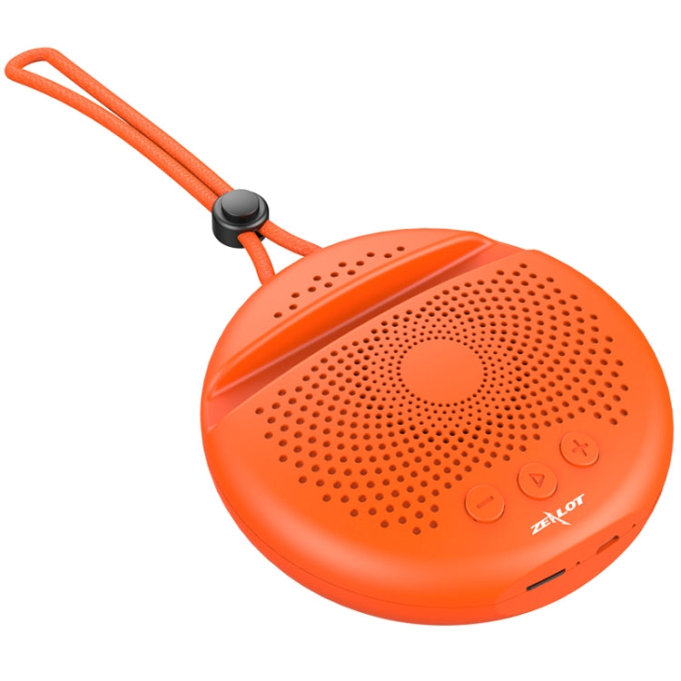 ZEALOT S24 Portable Stereo Bluetooth Speaker with Lanyard & Mobile Card Slot Holder, Supports Hands-free Call & TF Card (Orange) - Desktop Speaker by ZEALOT | Online Shopping UK | buy2fix