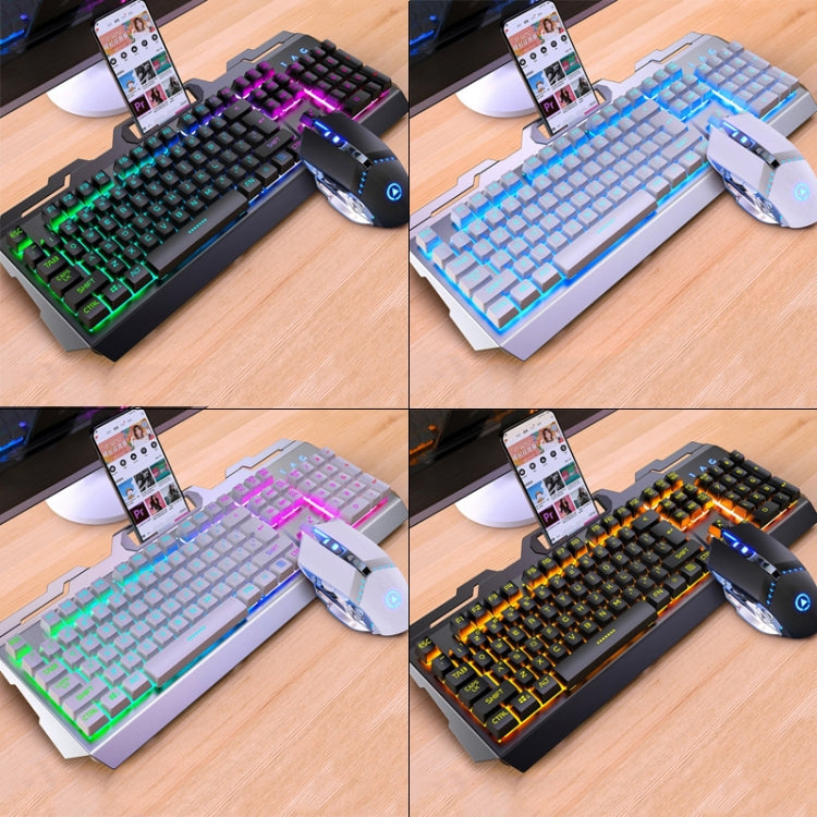 YINDIAO V2 Mechanical Feel Gaming Keyboard Mouse Set (Black Rainbow Light) - Wired Keyboard by YINDIAO | Online Shopping UK | buy2fix