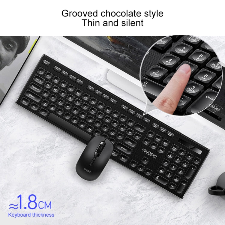 YINDIAO V3 Max Business Office Silent Wireless Keyboard Mouse Set (Black) - Wireless Keyboard by YINDIAO | Online Shopping UK | buy2fix