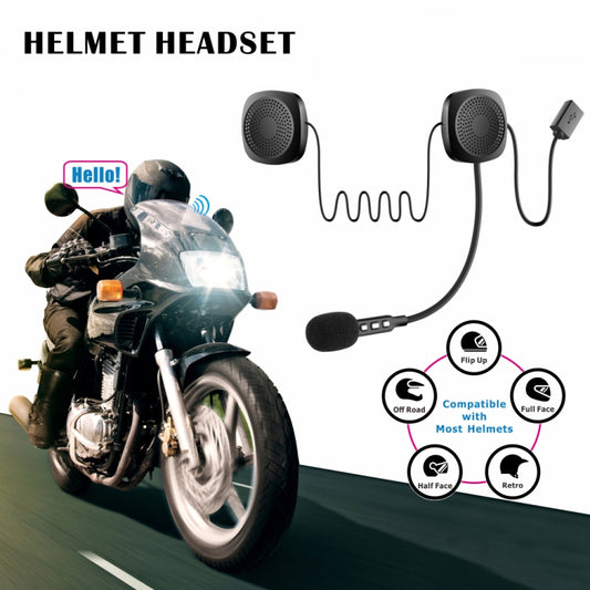 T2 Bluetooth V5.0 Helmet Headset 5V for Motorcycle Driving with Anti-interference Microphone - Consumer Electronics by buy2fix | Online Shopping UK | buy2fix
