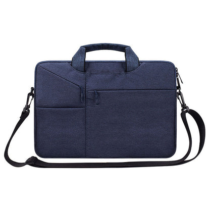 ST02S Waterproof Tear Resistance Hidden Portable Strap One-shoulder Handbag for 15.6 inch Laptops, with Suitcase Belt(Navy Blue) - Computer & Networking by buy2fix | Online Shopping UK | buy2fix