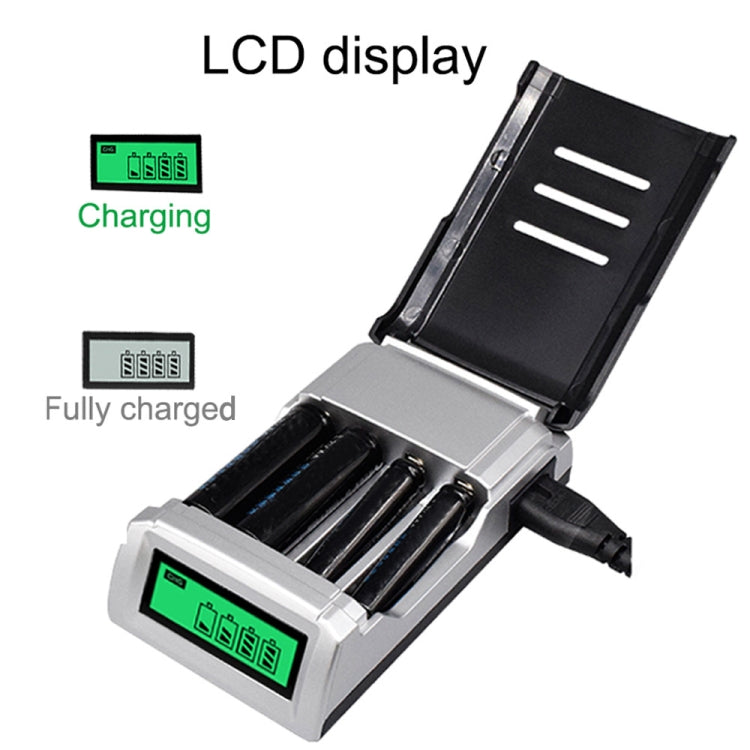 AC 100-240V 4 Slot Battery Charger for AA & AAA Battery, with LCD Display, US Plug - Charger & Converter by buy2fix | Online Shopping UK | buy2fix