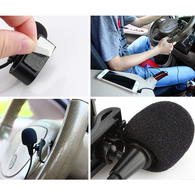 ZJ025MR Stick-on Clip-on Lavalier Mono Microphone for Car GPS / Bluetooth Enabled Audio DVD External Mic, Cable Length: 3m, 90 Degree Elbow 3.5mm Jack - Consumer Electronics by buy2fix | Online Shopping UK | buy2fix