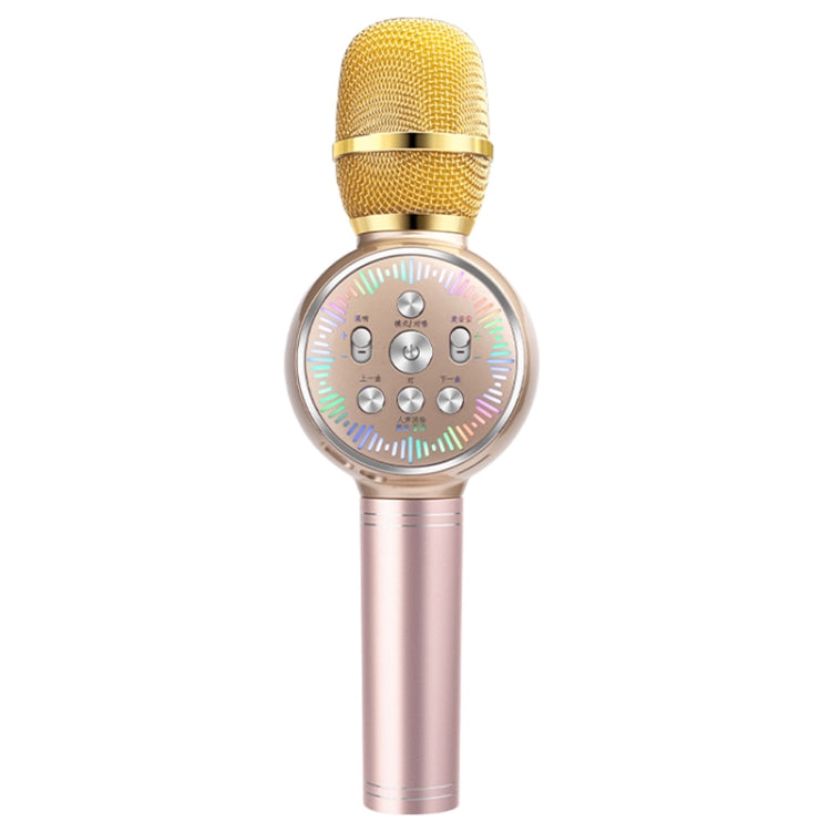 K2 Bluetooth 5.0 Karaoke Live Colorful Lights Wireless Bluetooth Microphone (Gold) - Microphone by buy2fix | Online Shopping UK | buy2fix