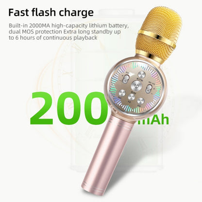 K2 Bluetooth 5.0 Karaoke Live Colorful Lights Wireless Bluetooth Microphone (Gold) - Microphone by buy2fix | Online Shopping UK | buy2fix