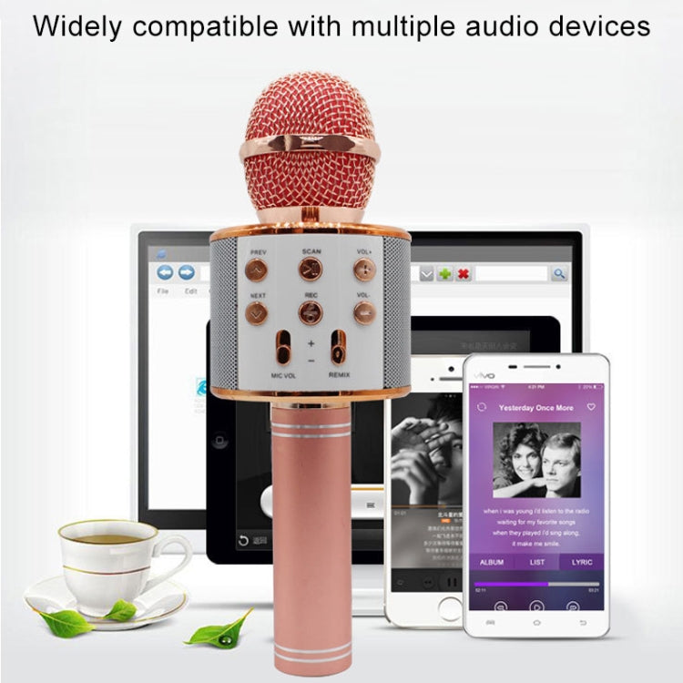 WS-858 Metal High Sound Quality Handheld KTV Karaoke Recording Bluetooth Wireless Microphone, for Notebook, PC, Speaker, Headphone, iPad, iPhone, Galaxy, Huawei, Xiaomi, LG, HTC and Other Smart Phones(Black) - Consumer Electronics by buy2fix | Online Shopping UK | buy2fix