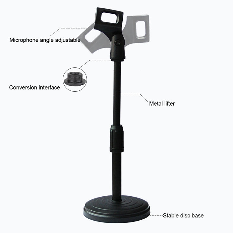 Z01 Desktop Extendable Round Base Microphone Stand Holder Mic Boom Clip, For Studio Recording, Live Broadcast, Live Show, KTV, etc. - Consumer Electronics by buy2fix | Online Shopping UK | buy2fix