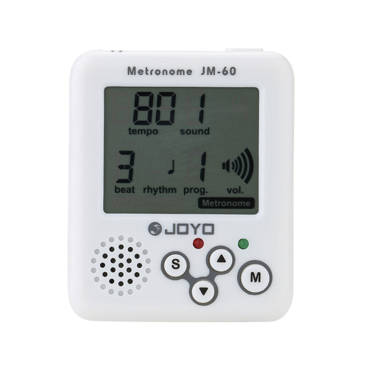 JOYO JM-60 Mini Portable Rechargeable Clip-on Electronic Digital Metronome Tone Generator Tuner for Guitar Violin Ukulele (White) - Stringed Instruments Accessories by JOYO | Online Shopping UK | buy2fix