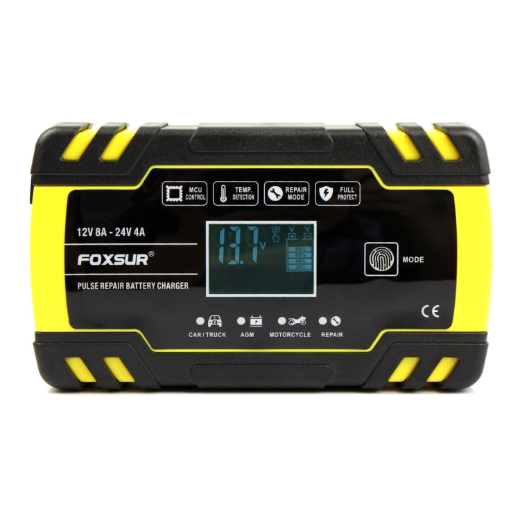 FOXSUR 12V-24V Car Motorcycle Truck Repair Battery Charger AGM Charger, EU Plug - In Car by FOXSUR | Online Shopping UK | buy2fix