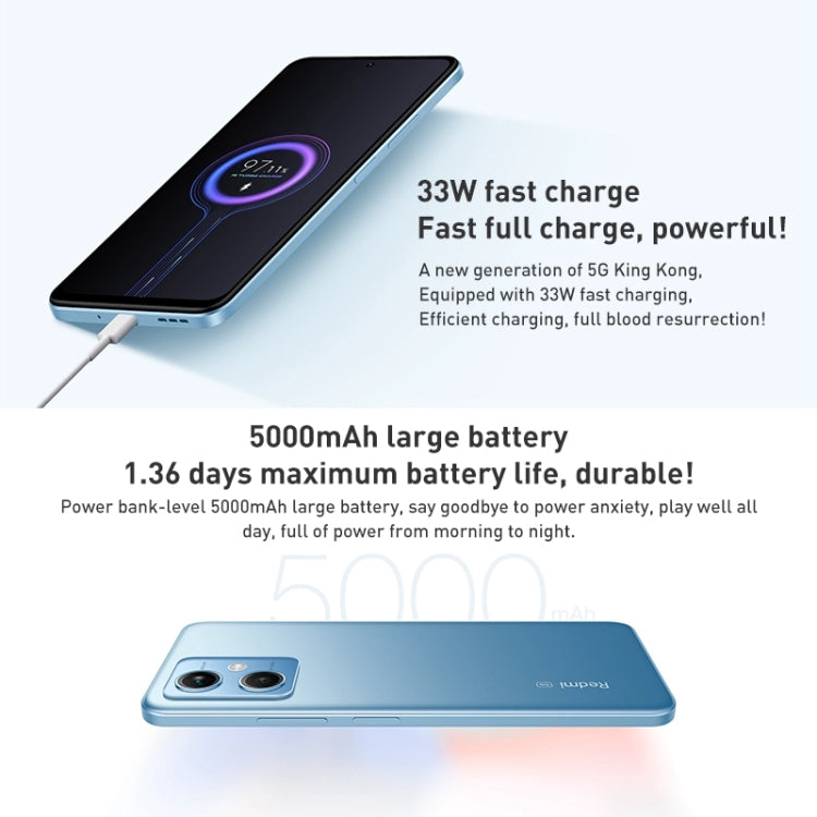 Xiaomi Redmi Note 12 5G, 48MP Camera, 8GB+256GB, Dual Back Cameras, 5000mAh Battery, Side Fingerprint Identification, 6.67 inch MIUI 13 Qualcomm Snapdragon 4 Gen1 Octa Core up to 2.0GHz, Network: 5G, Dual SIM, IR, Not Support Google Play(Black) - Xiaomi Redmi by Xiaomi | Online Shopping UK | buy2fix