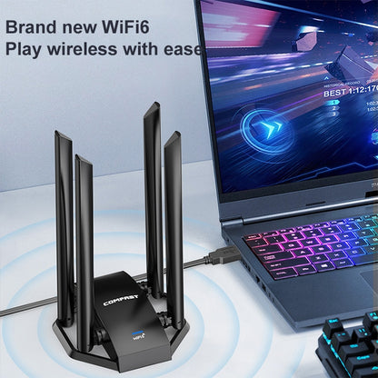 COMFAST CF-966AX Free-drive Dual Band 1800Mbps USB3.0 High Power Wireless WiFi 6 Adapter -  by COMFAST | Online Shopping UK | buy2fix