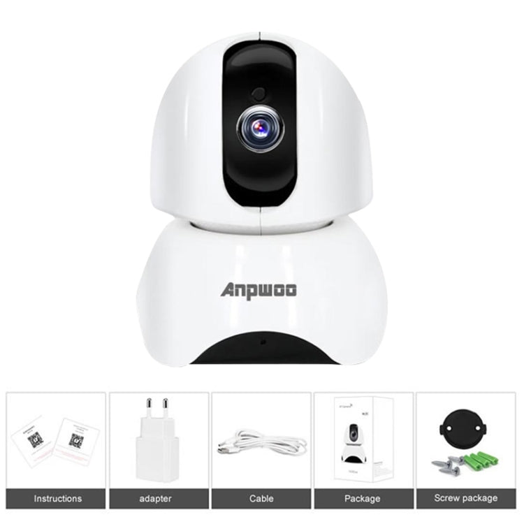 Anpwoo-YT003 2.0 Mega 3.6mm Lens Wide Angle 1080P Smart WIFI Monitor Camera , Support Night Vision & TF Card Expansion Storage, EU Plug - Security by Anpwoo | Online Shopping UK | buy2fix