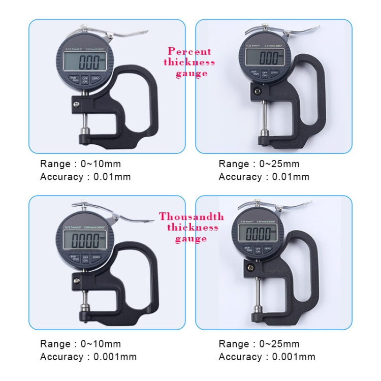 0-25mm Range Digital Display Micrometer Thickness Gauge - Consumer Electronics by buy2fix | Online Shopping UK | buy2fix