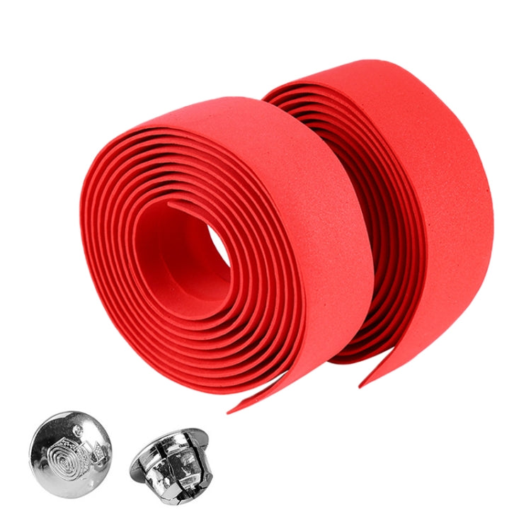 1 Pair TOSEEK New Cycling Road Bike Sports Bicycle Cork Handlebar Tape Wrap + 2 Bar Plug(Red) - Outdoor & Sports by TOSEEK | Online Shopping UK | buy2fix