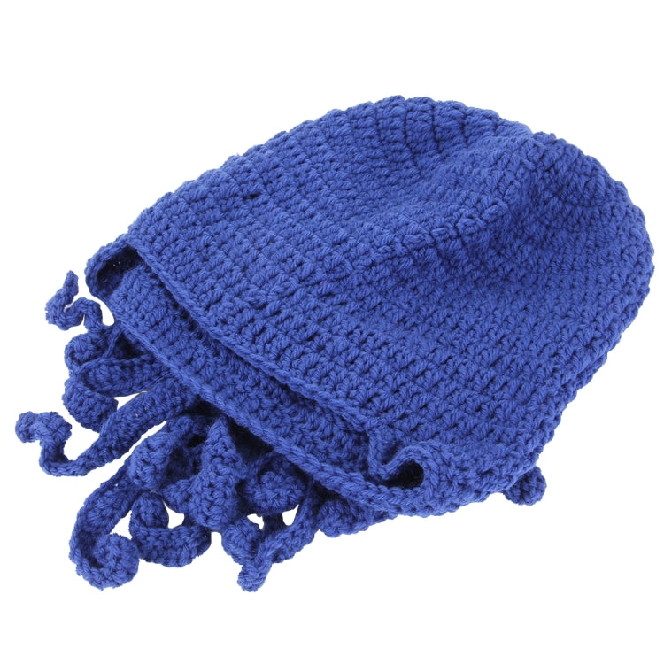 Amurleopard Unisex Barbarian Knit Beanie Octopus Tentacle Cap Winter Warm Face Mask Crochet Hat(Dark Blue) - Protective Helmet & Masks by buy2fix | Online Shopping UK | buy2fix