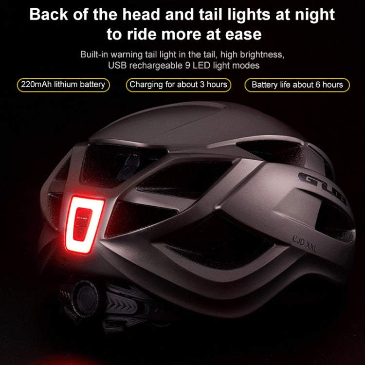 GUB CJD Integrally-Molded Bicycle Goggles Helmet With Tail Light(Black) - Protective Helmet & Masks by GUB | Online Shopping UK | buy2fix