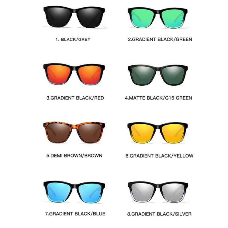 Unisex Retro Fashion Plastic Frame UV400 Polarized Sunglasses (Black + Grey) - Sunglasses by buy2fix | Online Shopping UK | buy2fix
