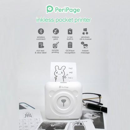 Peripage A6 Portable Inkless Pocket Thermal Bluetooth Printer(White) - Consumer Electronics by buy2fix | Online Shopping UK | buy2fix