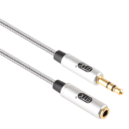 EMK 3.5mm Male to Female Gold-plated Plug Cotton Braided Audio Cable for Speaker / Notebooks / Headphone, Length: 0.5m(Grey) - Microphone Audio Cable & Connector by EMK | Online Shopping UK | buy2fix