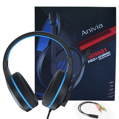 SADES MH601 3.5mm Plug Wire-controlled Noise Reduction E-sports Gaming Headset with Retractable Microphone, Cable Length: 2.2m(Black Blue) - Multimedia Headset by SADES | Online Shopping UK | buy2fix