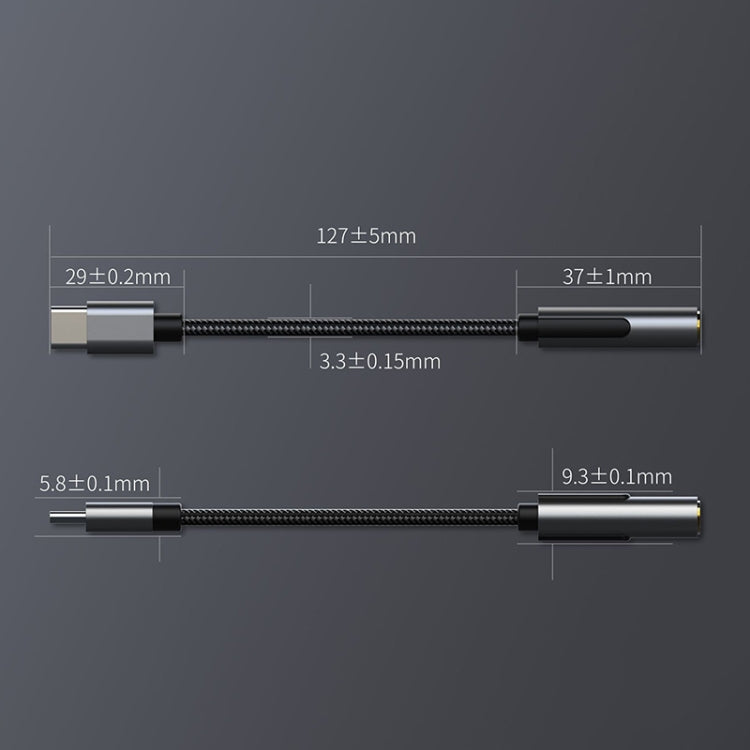 TA1B USB-C / Type-C Male to 3.5mm Audio Female Earphone Adapter (Black Grey) - Type-C Adapter by buy2fix | Online Shopping UK | buy2fix