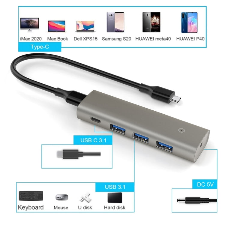 Rocketek HC466 USB3.2 Gen2 Type-C 4 in 1 HUB Adapter - USB HUB by ROCKETEK | Online Shopping UK | buy2fix