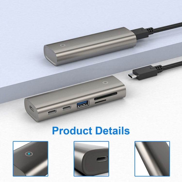 Rocketek HC463 USB3.1 Gen2  to Type-C 3.1 + USB 3.1 + SD / TF 6 in 1 HUB Adapter - USB HUB by ROCKETEK | Online Shopping UK | buy2fix