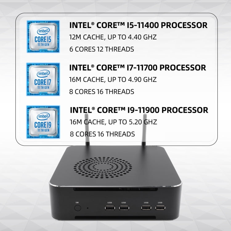 HYSTOU M7 Windows 7/8/10 / Linux System Mini PC, Intel Core i9-11900 Octa-core 16M Cache up to 5.2GHz, 32GB RAM+1TB SSD+1TB HDD, AU Plug - Windows Mini PCs by HYSTOU | Online Shopping UK | buy2fix