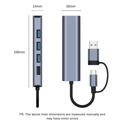 BYL-2208 5 in 2 USB + USB-C / Type-C to USB Multifunctional Docking Station HUB Adapter - Computer & Networking by buy2fix | Online Shopping UK | buy2fix