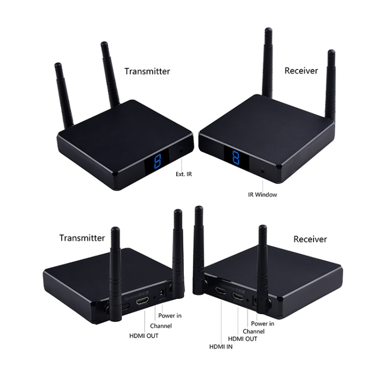 Measy FHD686-2 Full HD 1080P 3D 2.4GHz / 5.8GHz Wireless HD Multimedia Interface Extender 1 Transmitter + 2 Receiver, Transmission Distance: 200m(AU Plug) - Set Top Box & Accessories by Measy | Online Shopping UK | buy2fix