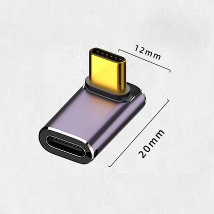 240W USB-C/Type-C Female to USB-C/Type-C Male 40Gbps Vertical Angle Adapter with Light - Computer & Networking by buy2fix | Online Shopping UK | buy2fix