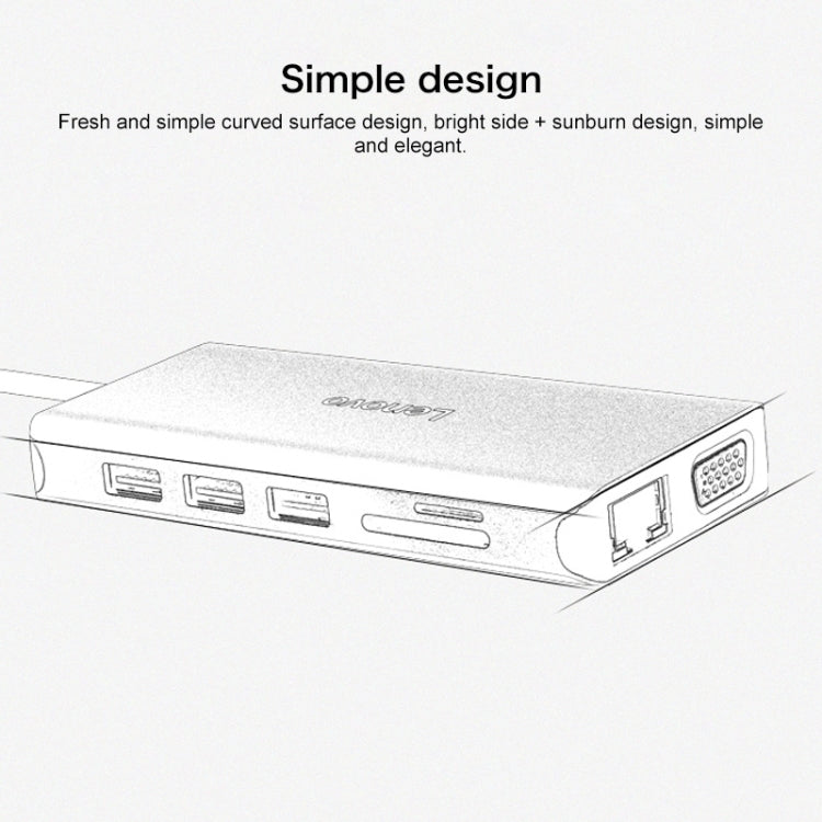 Lenovo LX0801 Pro Type-C / USB-C Network Cable Interface Converter Docking Station - Computer & Networking by Lenovo | Online Shopping UK | buy2fix